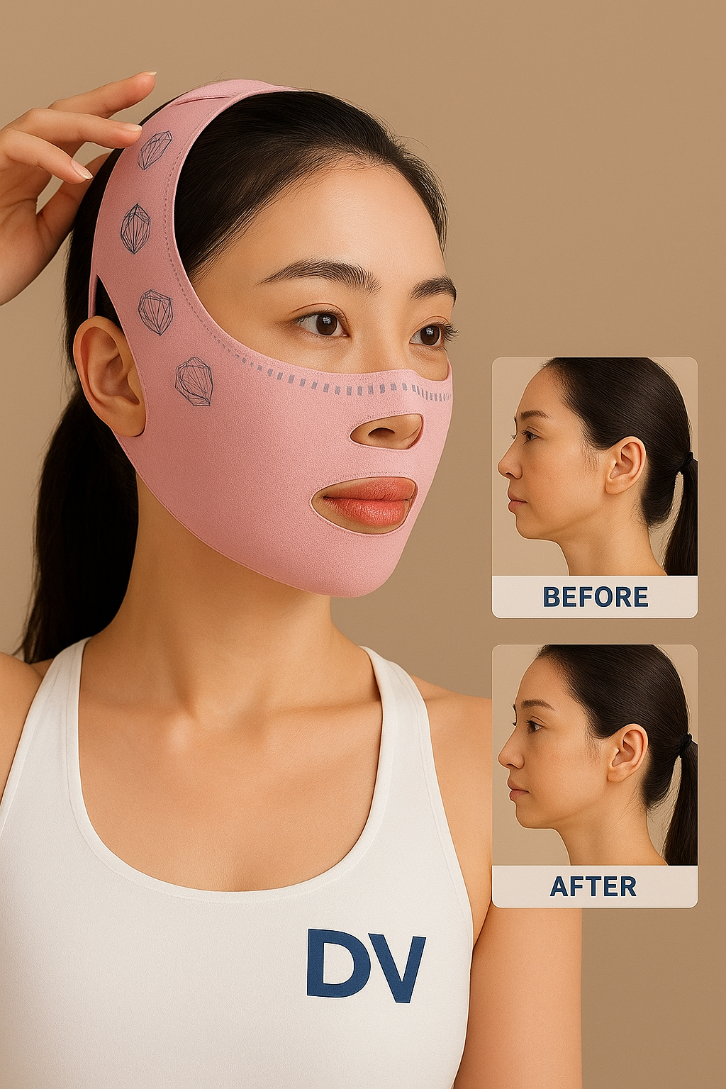 Face lifting and anti-wrinkle mask