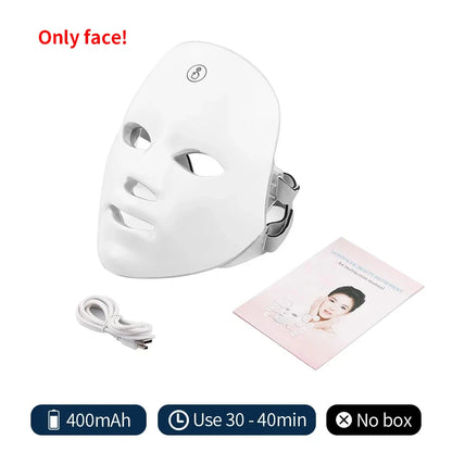 Wireless 7 Colors LED Facial Neck Mask